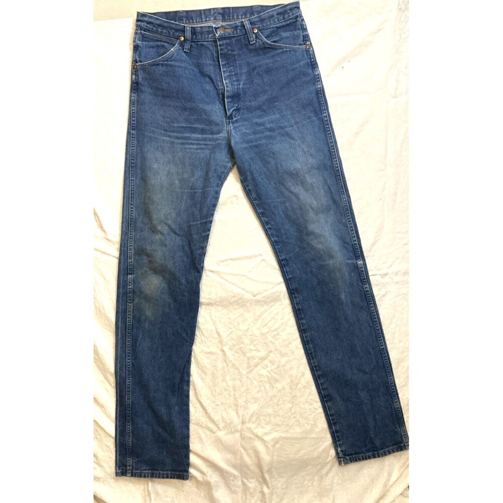 Vtg Wrangler Mens Boot Cut 34 x 38 Worn Faded Jeans Western